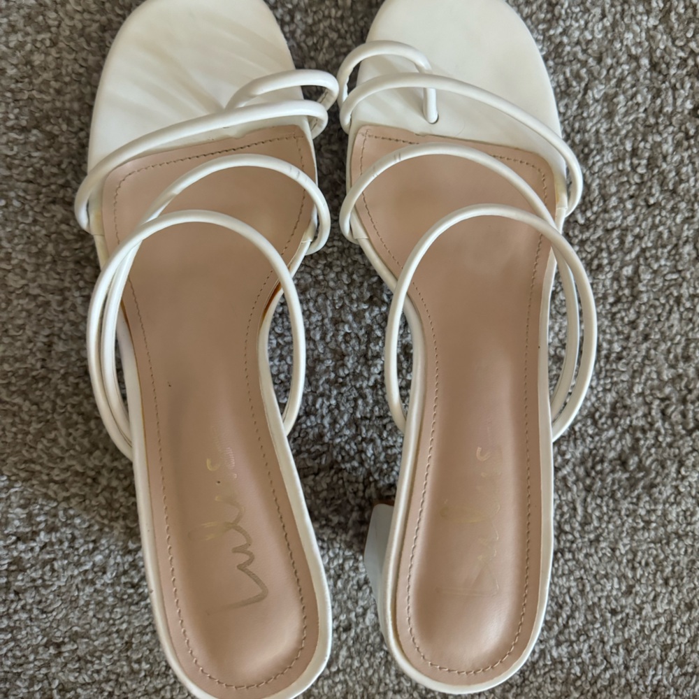 Lulu's White Strappy Heels